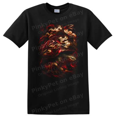 Japanese Style Dragon and Lizard Graphic T Shirt Awesome Art Tee