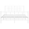 Metal Bed Frame with Headboard and Footboard White 135 X 190 Cm