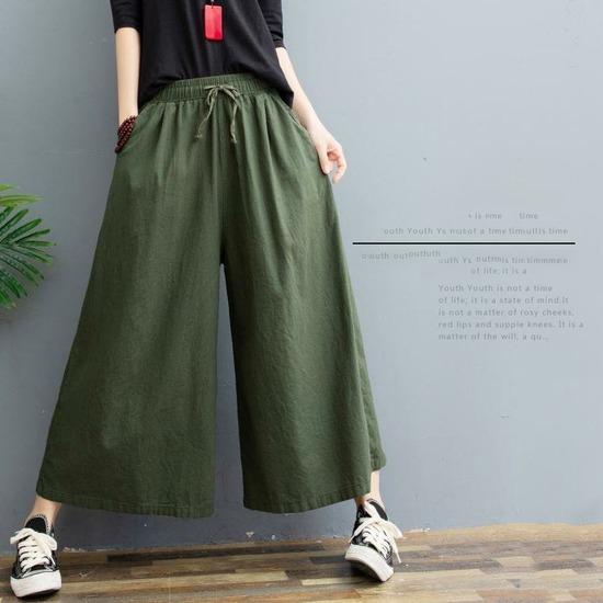 Buy Plus Size Cotton Linen Pants Women 