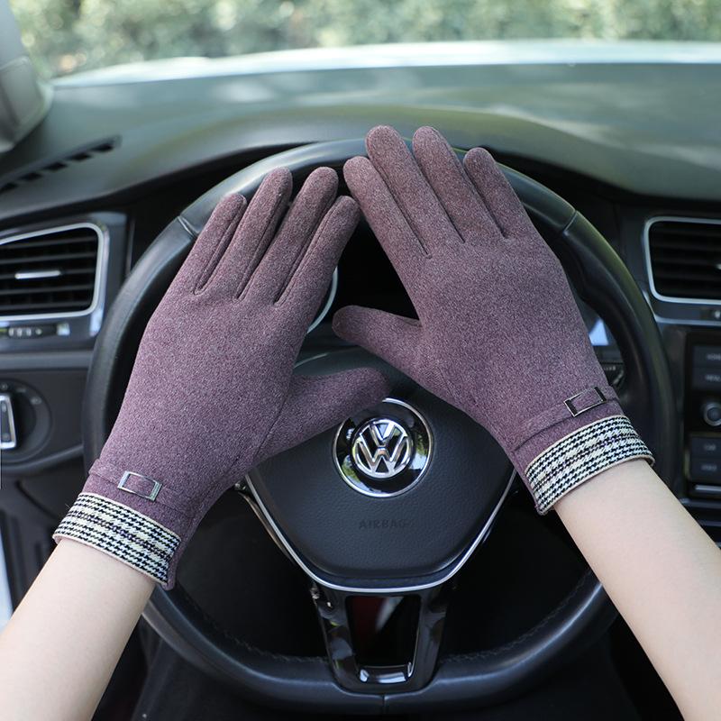 Autumn and winter outdoor cute velvet cycling German velvet touch screen winter gloves