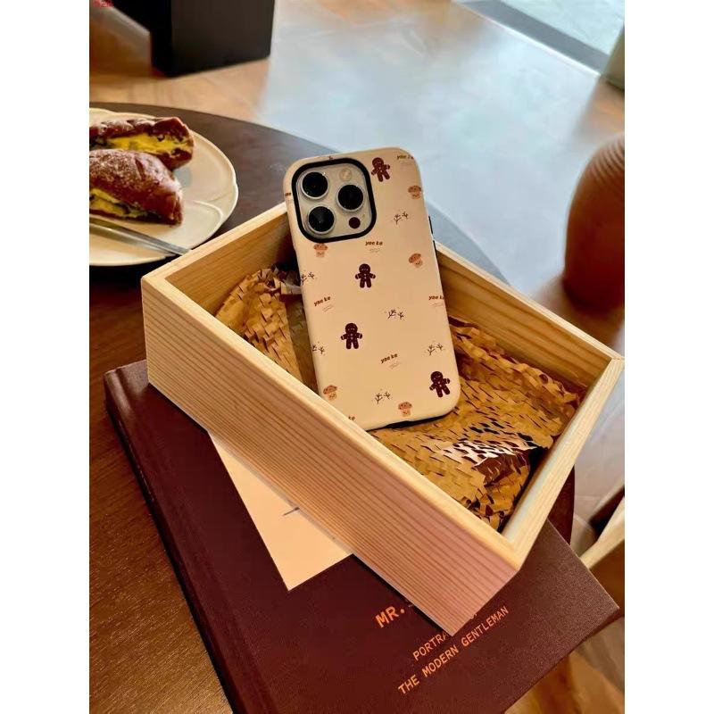 ins wind chocolate gingerbread man film two-in-one for apple 11promax mobile phone case couple iphone1
