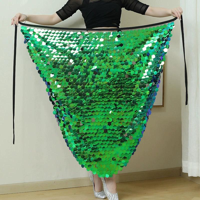 Scarf Mermaid Dance Hip Belly Set Sexy Sequin Wrapped Waist Scarf Bead Embroidered Long Skirt