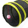 3 Way Cat Tunnel Tube Play Tent Tunnels with Toy Collapsible Cats Interactive Pet Crawl for