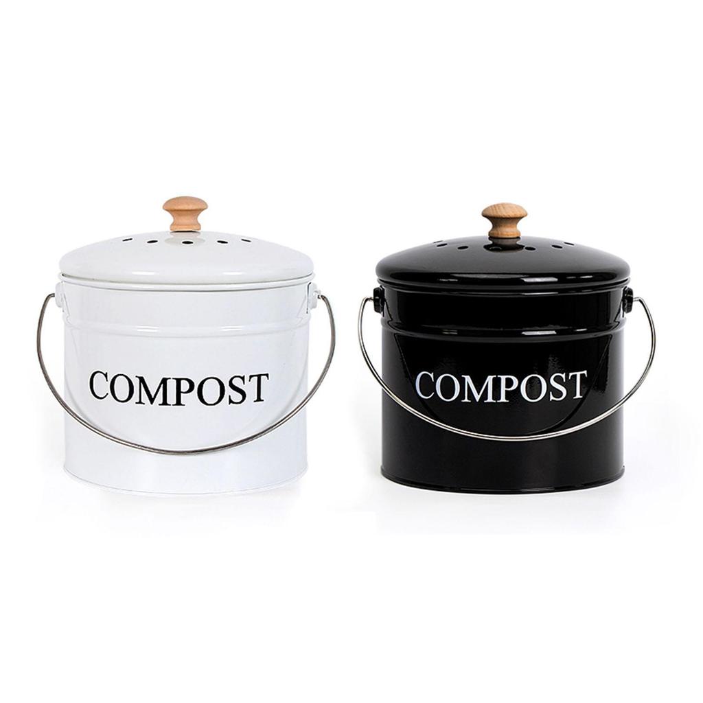 Kitchen Compost Bin Farmhouse Indoor for Waste Recycling Easy Clean Innovative Trash Dustbin Wastebasket Countertop Composter