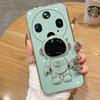 For OPPO Find X9 Ultra Case Shining Astronaut Spaceman Bracket Holder Design Soft Plating For OPPO Find X9S Back Cover