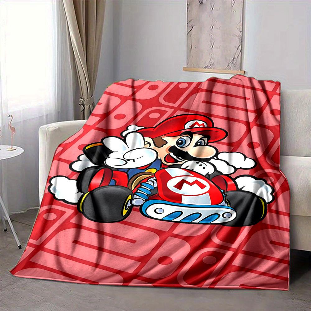 

1pc Mario Kart Racing Soft & Warm Flannel Blanket, Multi-Purpose Throw Blanket for Couch, Sofa, Office, Bed, Camping, Travel 80x120cm
