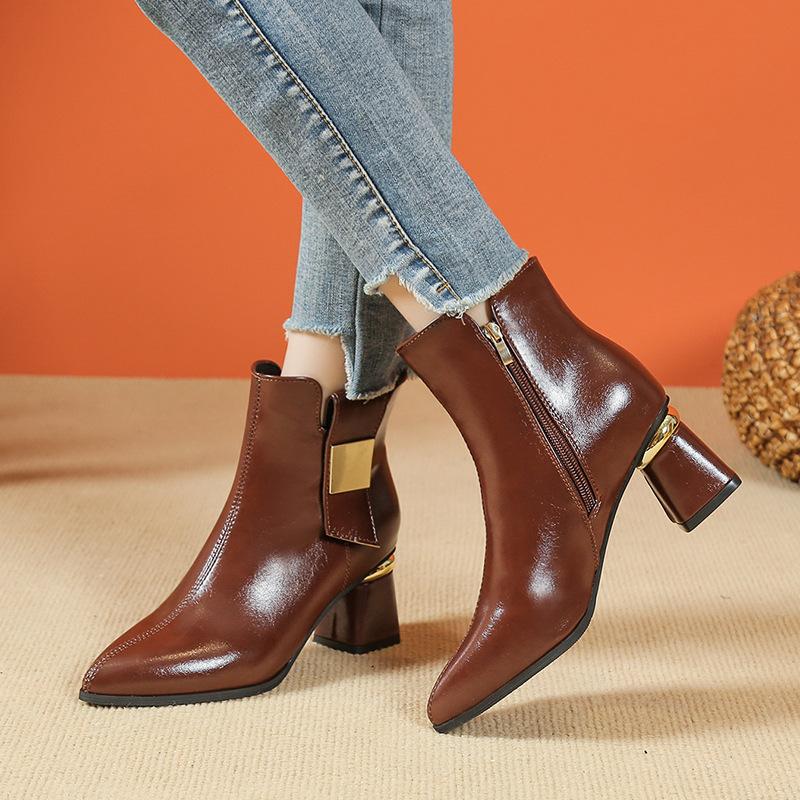 

Новые женские ботильоны на платформе, осень-зима, дизайнерская мягкая подошва, женская обувь, модные кожаные ботинки Cusp в британском стиле для женщин 40