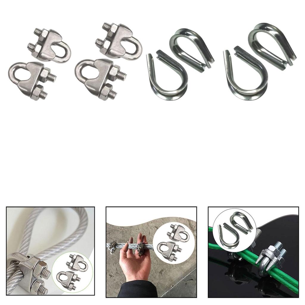 2 Pieces Wire Rope Clamps, Cable Clips Rigging Rope Wires Fixing Professional Hardware Fastener for Cable Fitting , Gym