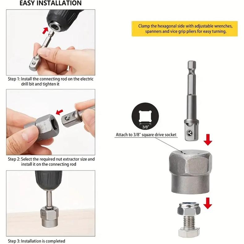 Set de prize pentru extractor de șuruburi și piulițe anti-alunecare anti-filet Kit de îndepărtare a șuruburilor deteriorate