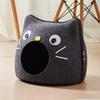 Cute Felt Cat Shape Bed Cats Semi Enclosed House for Cats Cartoon Sturdy and Non Collapsing Puppy Kitten Bed Pet Supplies Gifts