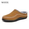 Men Cotton Slippers Winter Sneakers Comfortable Cold-Proof Casual Shoes Men Plush Warm Outdoor Walking Mans Footwear Big Size 48