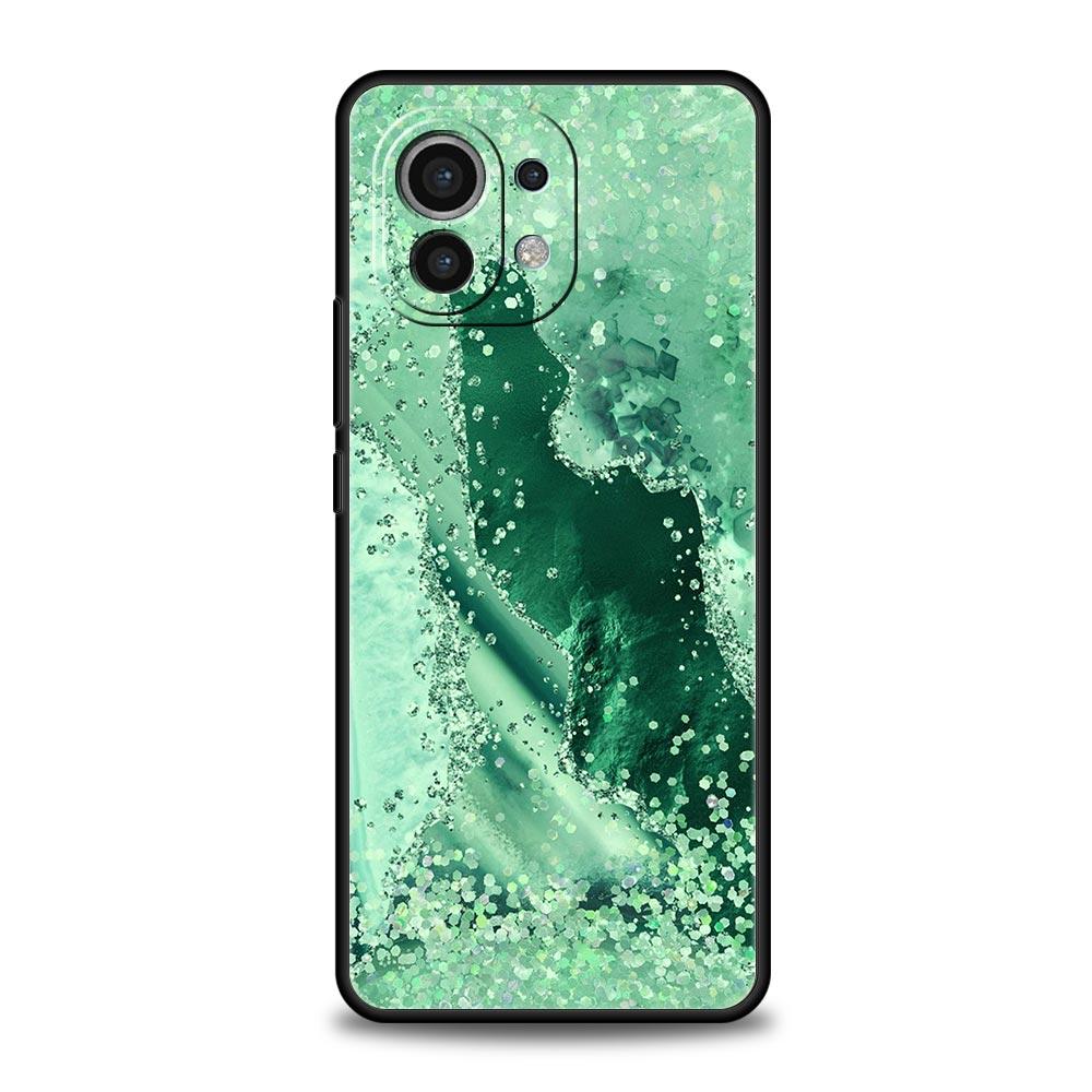 Glitter Agate Marble Art Phone Case For Xiaomi Poco X4 X3 NFC F3 F4 M3 M4 Mi Note 12T 10 12 11 Ultra 11T Pro 10T Lite 9T Cover