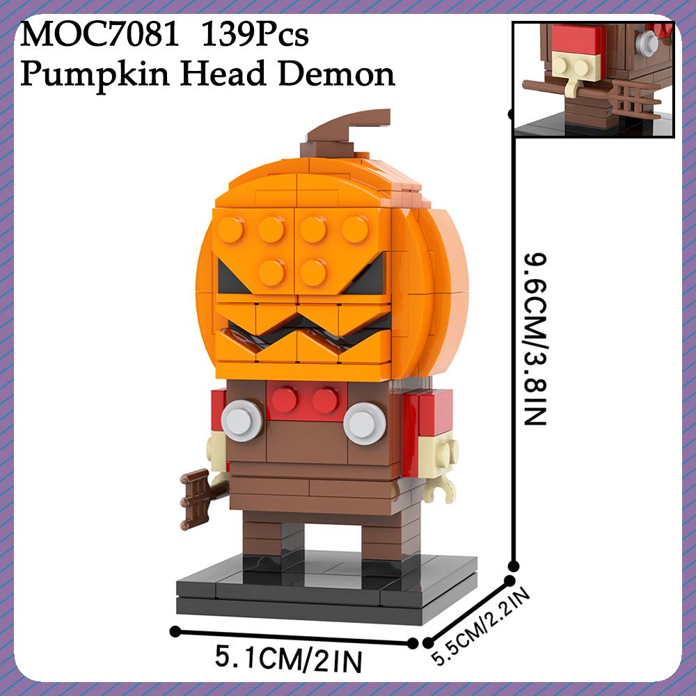 MOC Halloween Brick Ghost Graveyard Pumpkin Carriage House Witch Compatible Building Blocks Toys For Children Adult Friends Gift