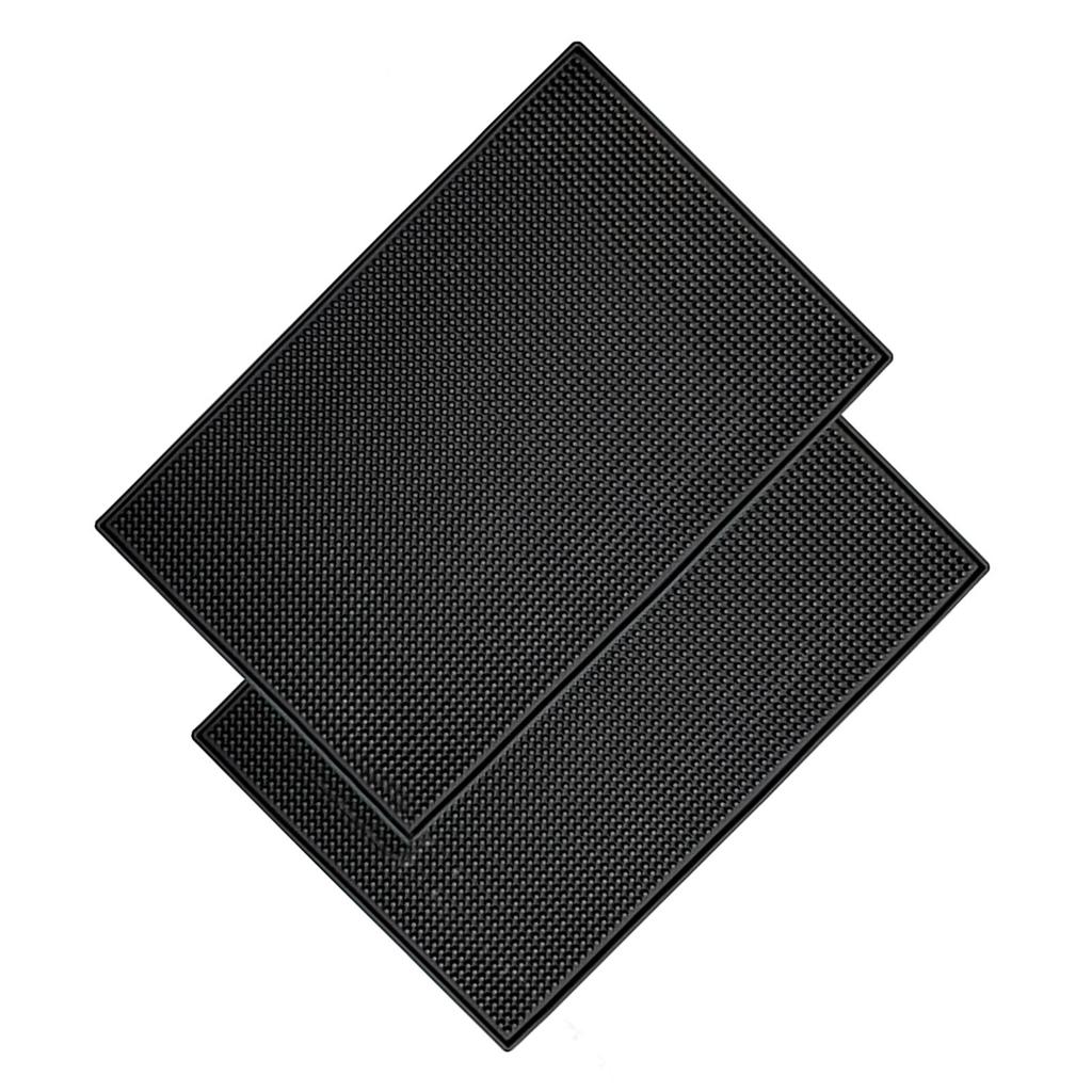 Barmatte PVC Varmeisolering Dreneringspute Svart Bardisk Sølmatte for Bar Kjøkken Restaurant