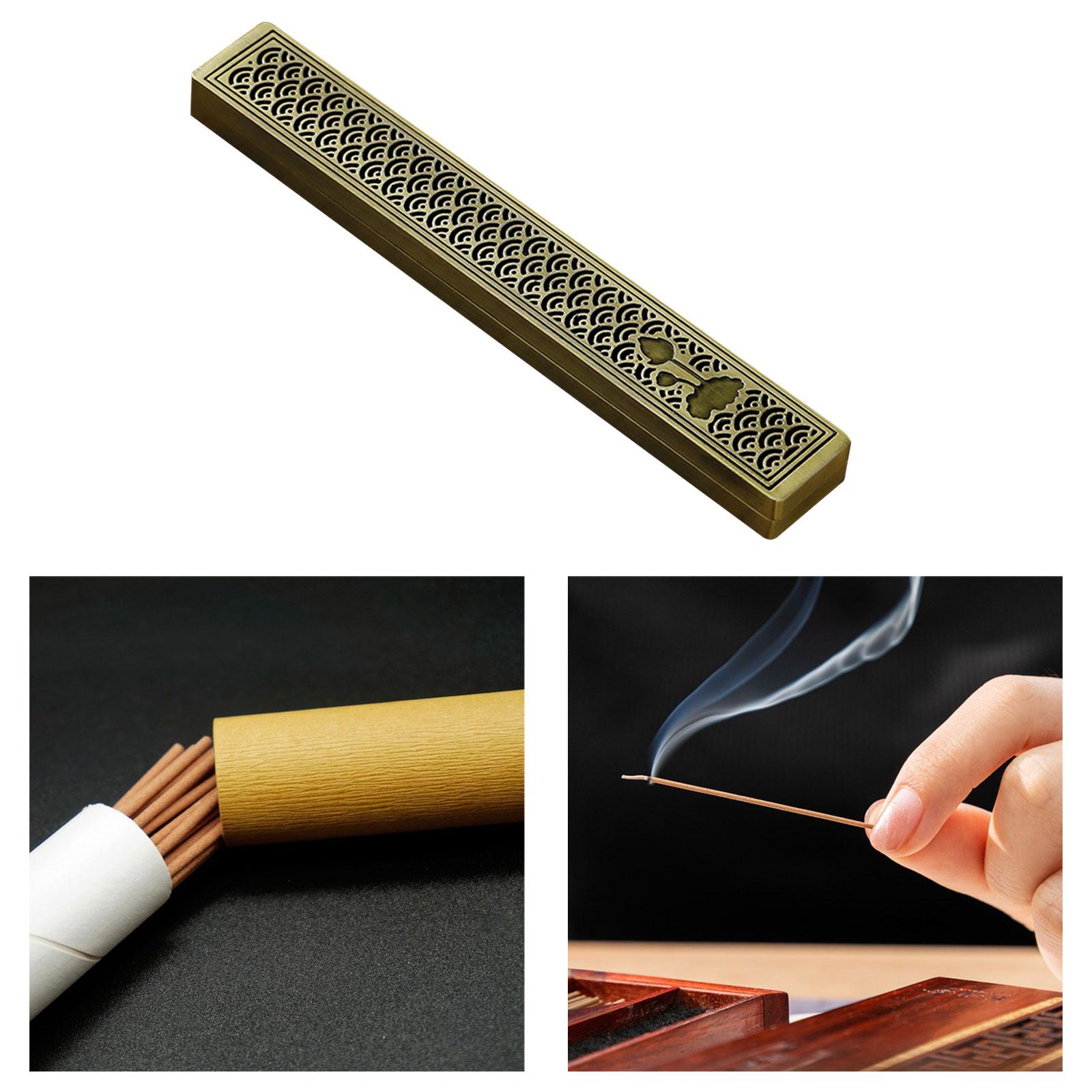 Traditional Metal Incense Holder Incense Burner Ornament Lotus Carved Pattern Incense Stand for Living Room Multipurpose