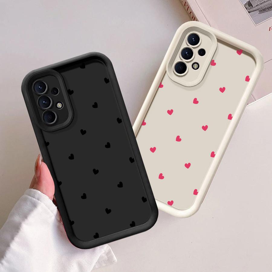 Soft Cover Case for Samsung Galaxy A26 A22 A24 A13 A36 A32 A34 A23 A12 A56 A33 A16 A14 Black Love Heart