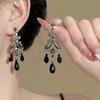 Ethnic Tibetan Tassel Earrings for Women, Miao Silver Long Dangles, Retro Exotic Style, High-Quality.