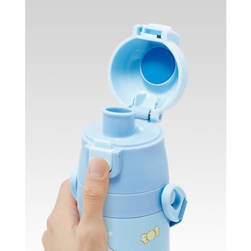 Skater Children's Water Bottle, 470ml, Direct Drinking, Sanrio Cinnamoroll Big Ribbon, Girls', Insulated, Stainless Steel, Lightweight, Sports Bottle,