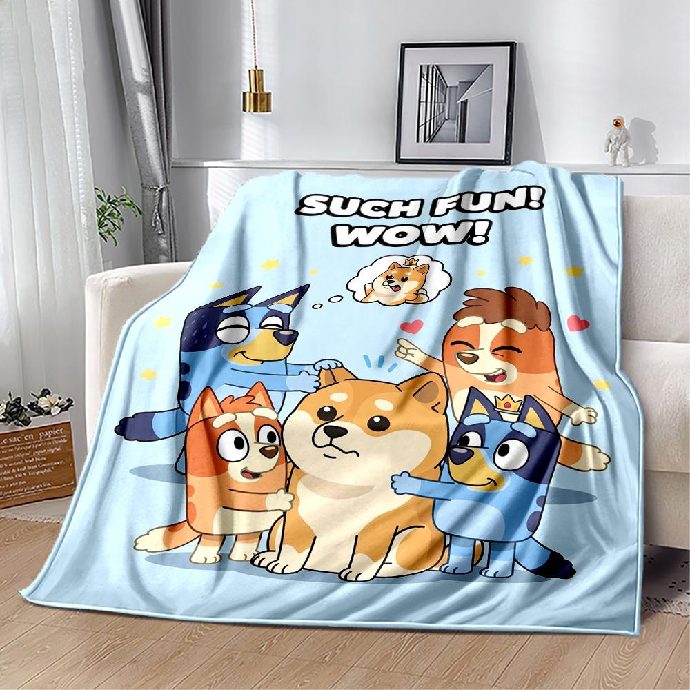 Merry Bluey Christmas! Blanket Comfortable Suitable for Sofa Office Chair Office All-Season Use Warmthful Decor