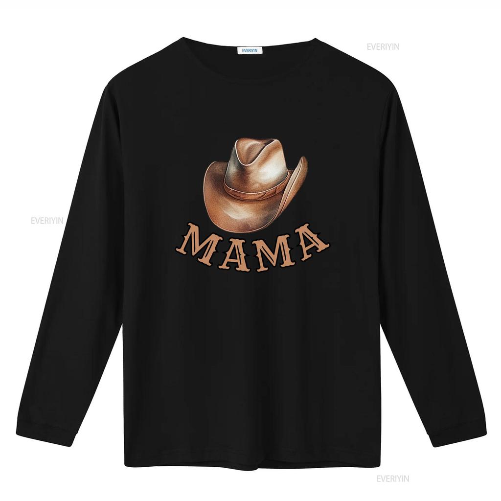 Vintage Western Cowboy Hat Mama Lettering Print Casual T Shirt Vintage Washed Slightly Versatile Graphic Unisex Stylish