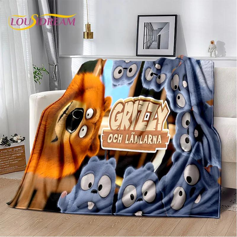 Cartoon Grizzy and The Lemmings Soft Flannel Blanket for Beds Bedroom Sofa Picnic,Throw Blanket for Cover Outdoors Leisure Gift
