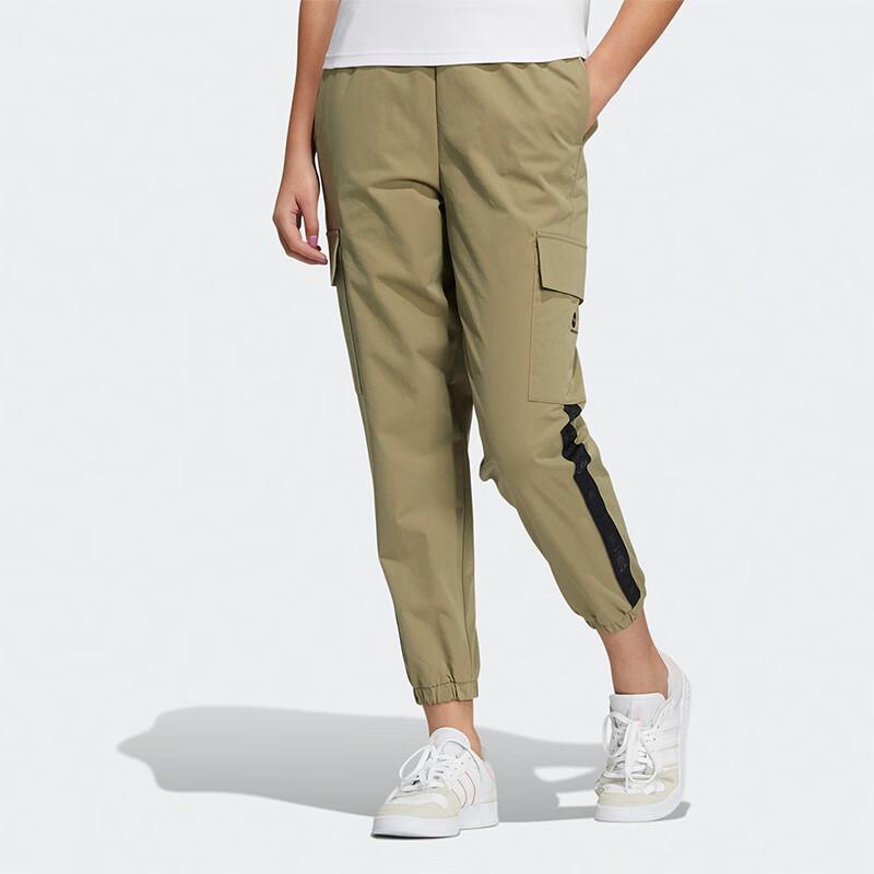 adidas Neo Colorblock Elastic Waist Jogger Pants Women Bottoms Khaki HE4483