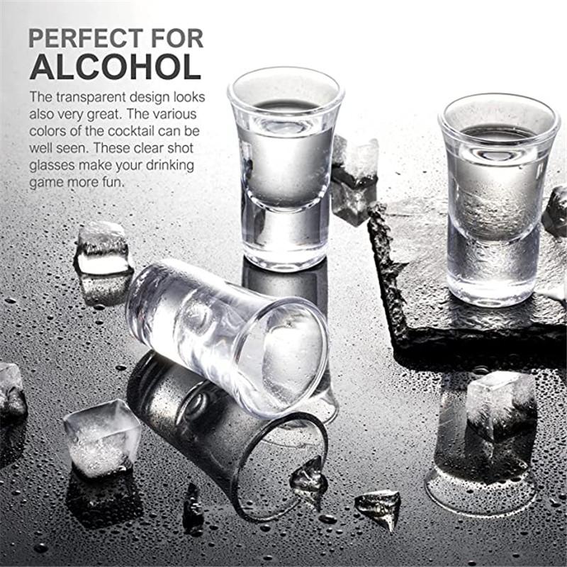 6pcs 30ml Shot Glass Set Heavy Base Clear Double Whisky Brandy Vodka Rum Tequila Glass Cup Bar Party Wine Glasses Creative Gifts