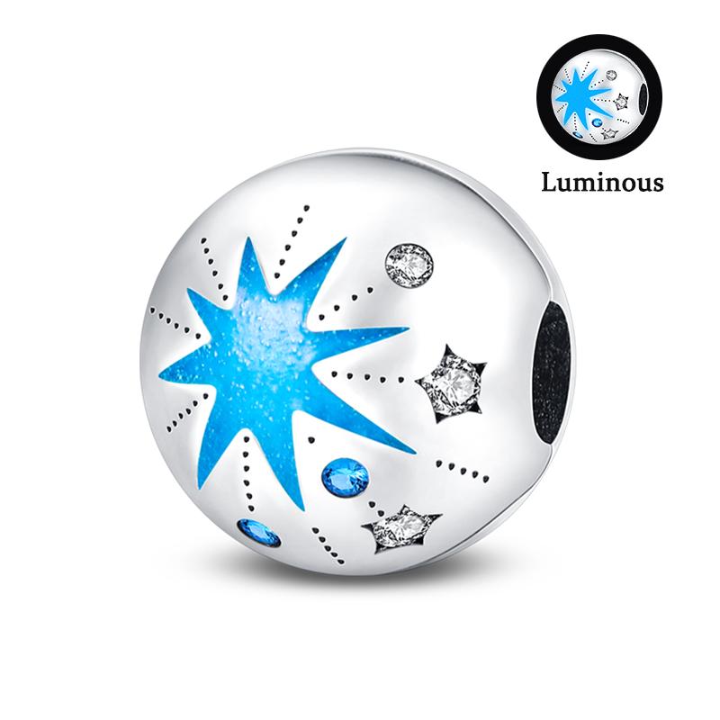 Charm Bead Components Compatible With Pan Copper Metal Firefly Ocean Star Butterfly Glowing Changing Color Trendy Authentic Original Bracelets Do It