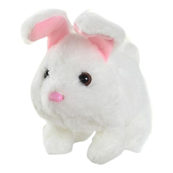 

Электрическая плюшевая игрушка кролик интерактивный кролик со звуками и движениями анимированный ходьба шевелящиеся уши подергивание носа подарок для малышей день рождения детей