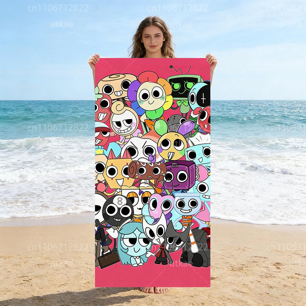 

D-Dandy s World Cartoon Characters Beach Towel Quick Dry Lightweight Beach Towel For Beach Pool Travel Kids Fan Gift W40*H60(CM)