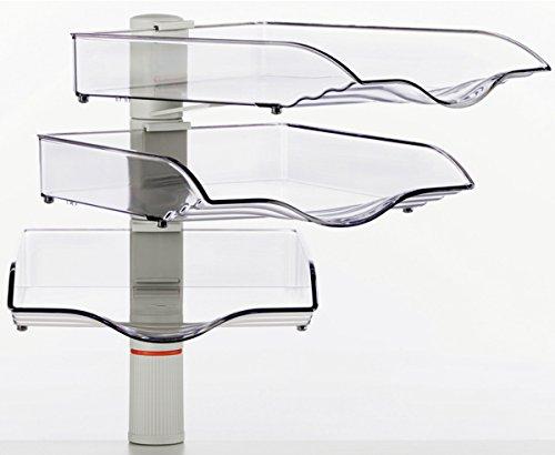 NOVUS Desk Tray, 360° Rotating, 3 Tiers, Gray, 720+3002+000