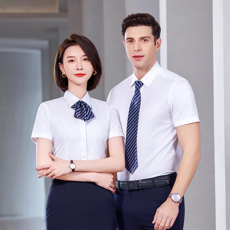 Teluoman Unisex 63% High Cotton Short Sleeve Business Casual Shirt