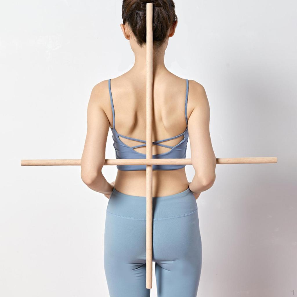 2x Yoga Stick Training Back Stretcher for Pilates Gymnasts Strength 50cm