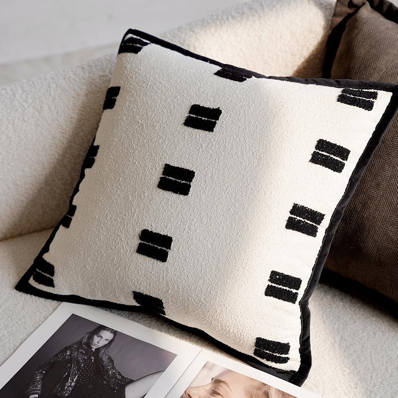 Kissenhülle 45x45 Schwarz Weiß Farbe Kissen Dekorative Kissenhülle für Sofakissen Luxus Dekoration Zuhause