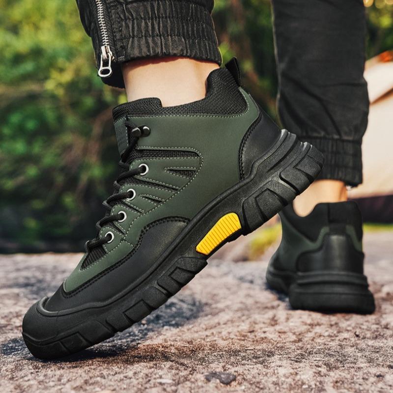 Fashion Men's Shoes Fashion Comfort High-top Platform Sneakers Men's Outdoor Resistant Comfort Tooling Boot Soft Soled Non Slip Sneakers