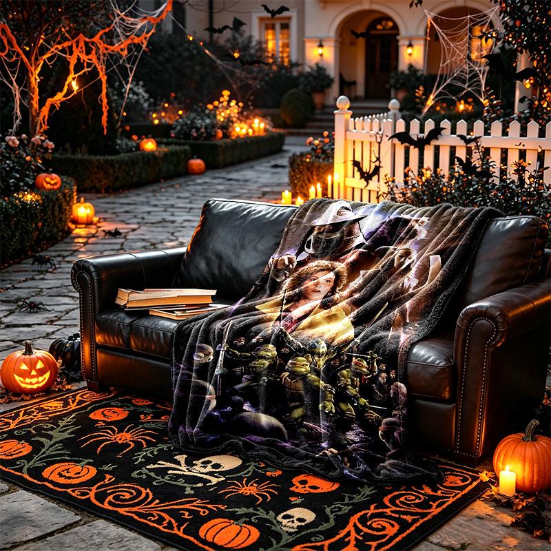 1pc Dark Fantasy Warrior Blanket, Cozy Printed Throw Blanket, A Heartfelt Gift for Your Family and Friends