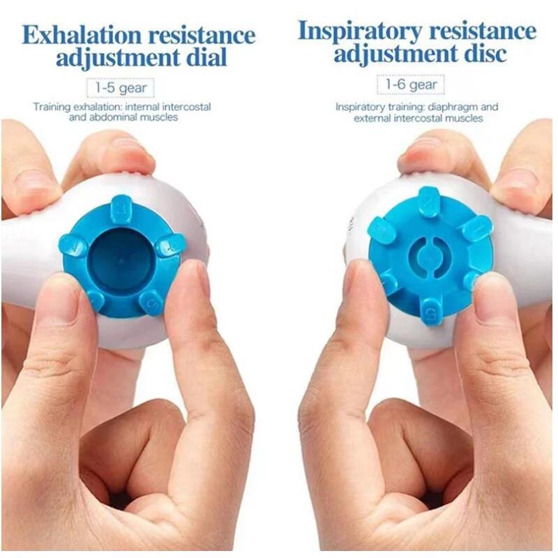 Breathing Trainer Adjustable Resistance Handheld Lung Expansion Training Tool Increase Lung Capacity Running Abdominal Exerciser