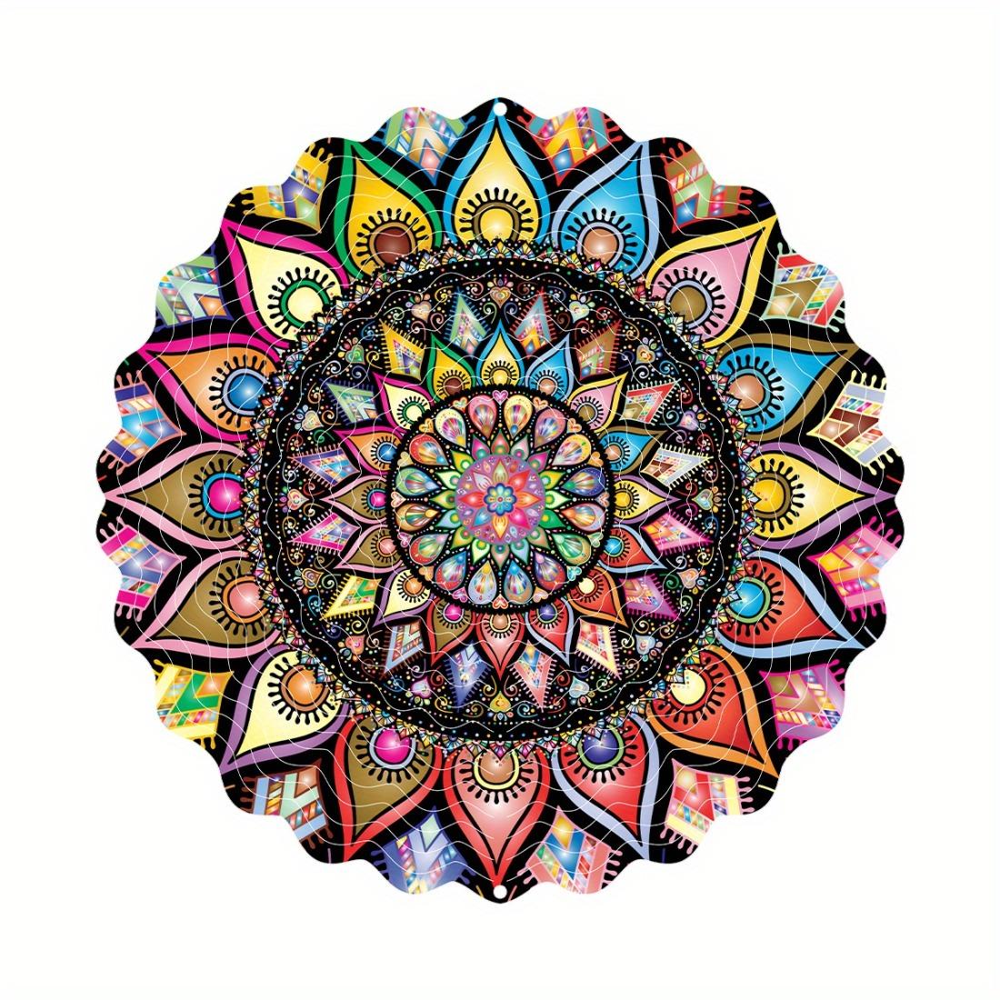 

Металлическая мандала, ветряной спиннер, 10 дюймов – Декоративная кинетическая скульптура из нержавеющей стали для использования в помещении и на улице – Многофункциональная подвеска 01A