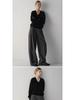 Façade Pattern High Waist Wide-Leg Casual Suit Pants for Women - Slimming, Floor-Length, Spring & Autumn Style