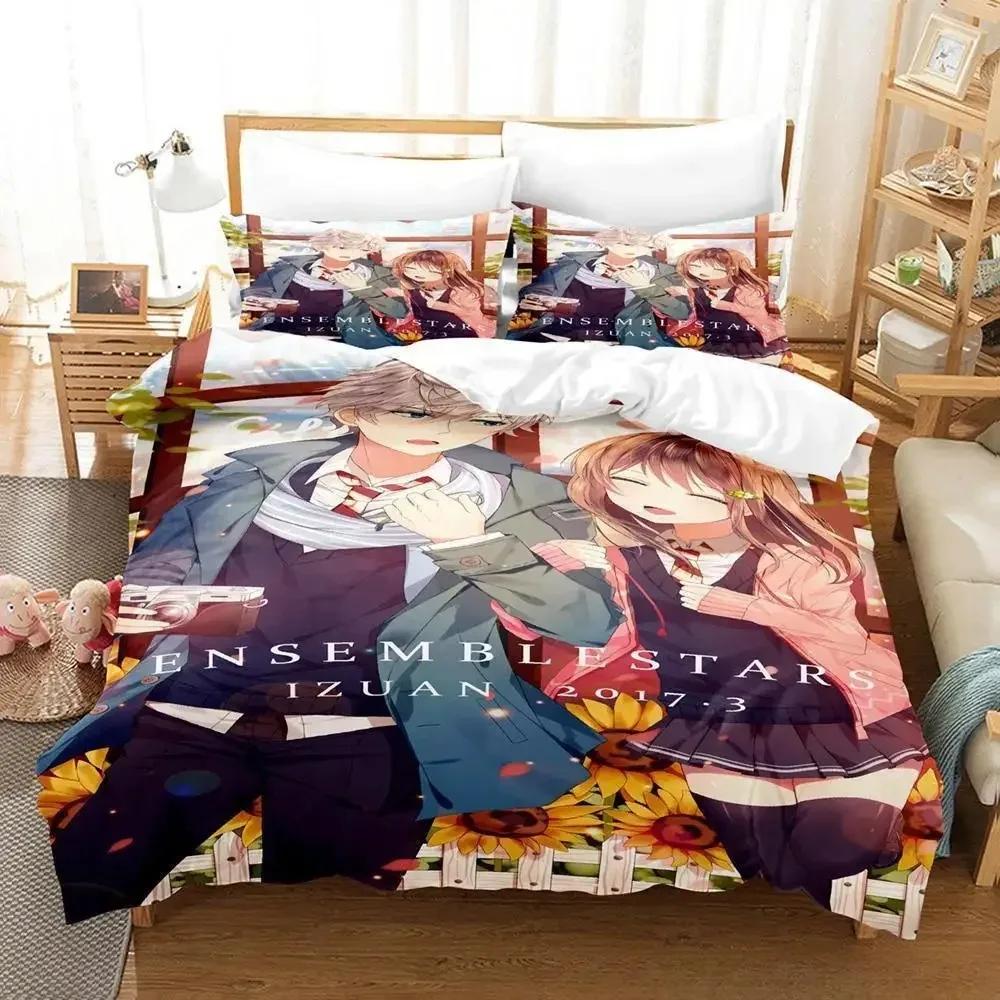 Ensemble Stars Bedding Set Single Twin Full Queen King Size Bed Set Adult Kid Bedroom Duvet Cover Sets 3D Anime Bed Sheet Set