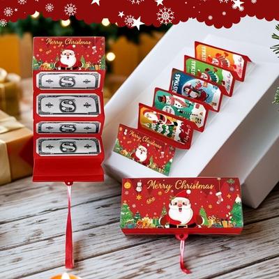 Christmas Money Holders for Cash, Christmas Cash Envelope With 10 Slots, Surprise Card Holder for Xmas Holiday Money Gift Card