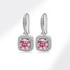 Elegante 1 Karat quadratische Ohrstecker für Damen Modischer Zargenfassung Ohrschmuck Schicke und zarte Accessoires