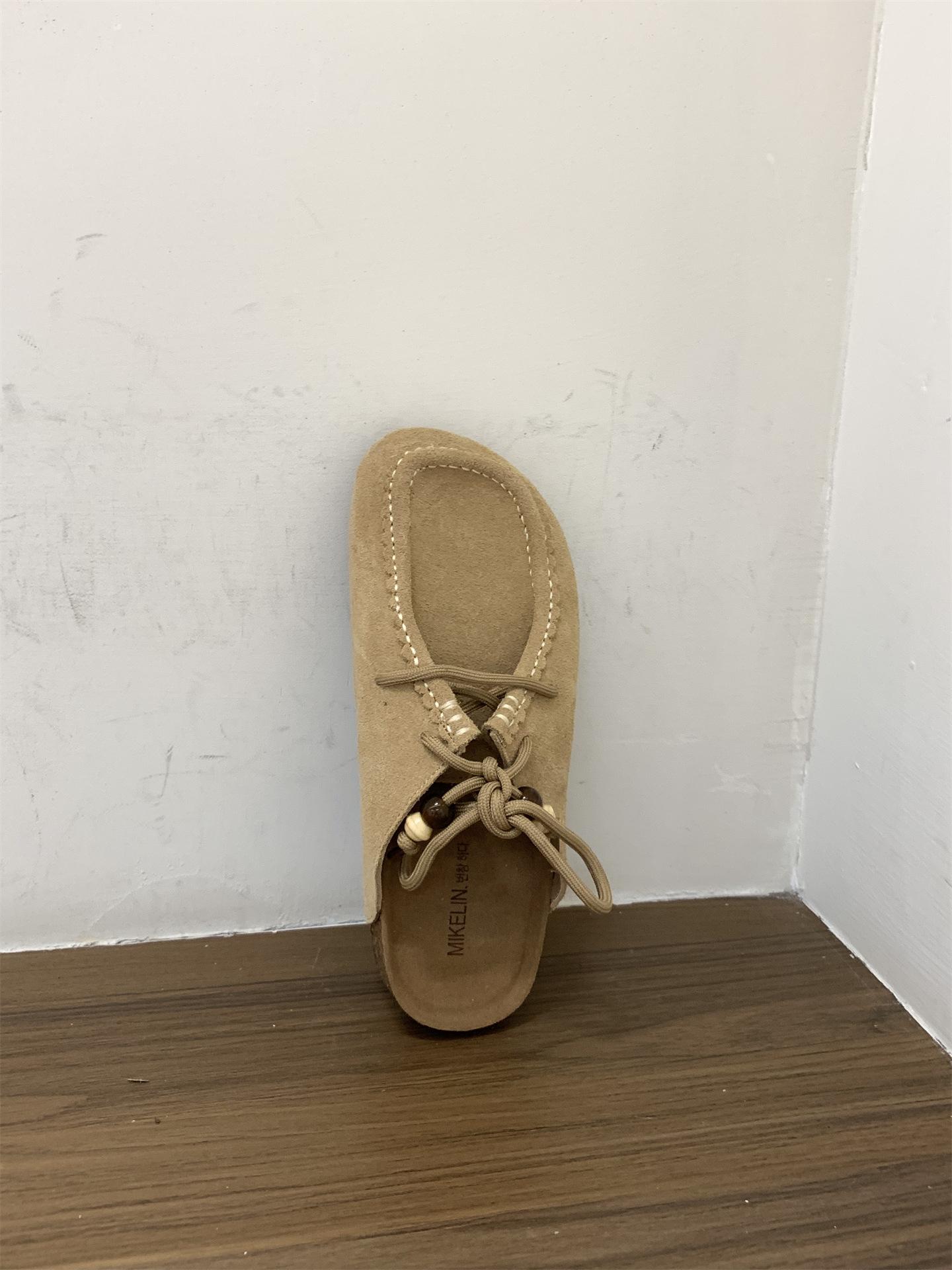 

Платформа обувь Birkenstock сумка голова полушлепанцы женская обувь верхняя одежда 2025 осень шнуровка повседневная полуподдержка обувь одинарная обувь 39
