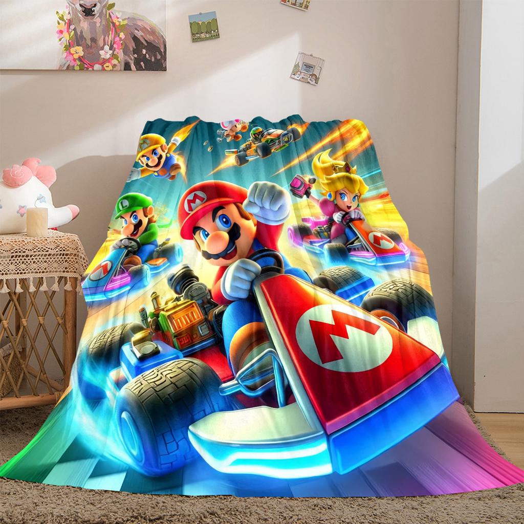 Anime Game Mario Versatile Travel Blanket Compact Suitable for Office Nap & Outdoor Camping LXR100