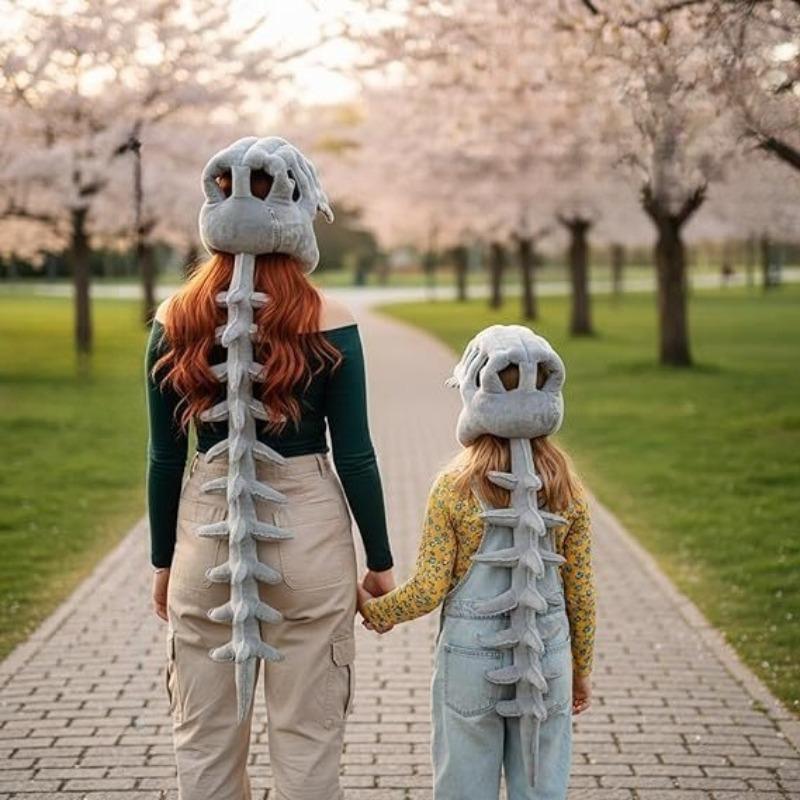 1pz Cappello da Testa di Dinosauro Simulato Scheletro Costume per Role Playing Regalo Creativo Travestimento di Halloween Bambola Scheletro Regalo di Compleanno Divertente per Fidanzata