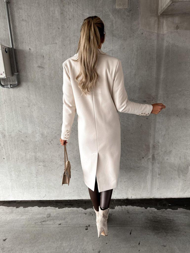 Manteau en laine double boutonnage à manches longues Bestseller Femme Automne/Hiver 2025