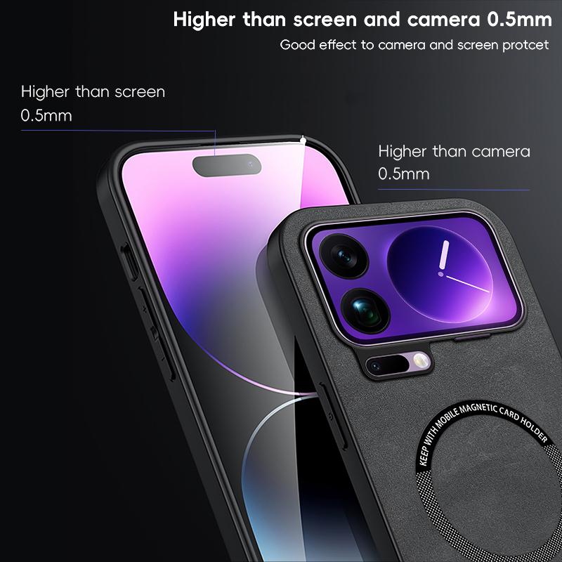 Retro Leather Soft Case for Xiaomi 17 Pro Max 15T 15 14T 14 13T 13 12T 12 11T 11 Pro Lite Magnetic Wireless Charging Back Cover