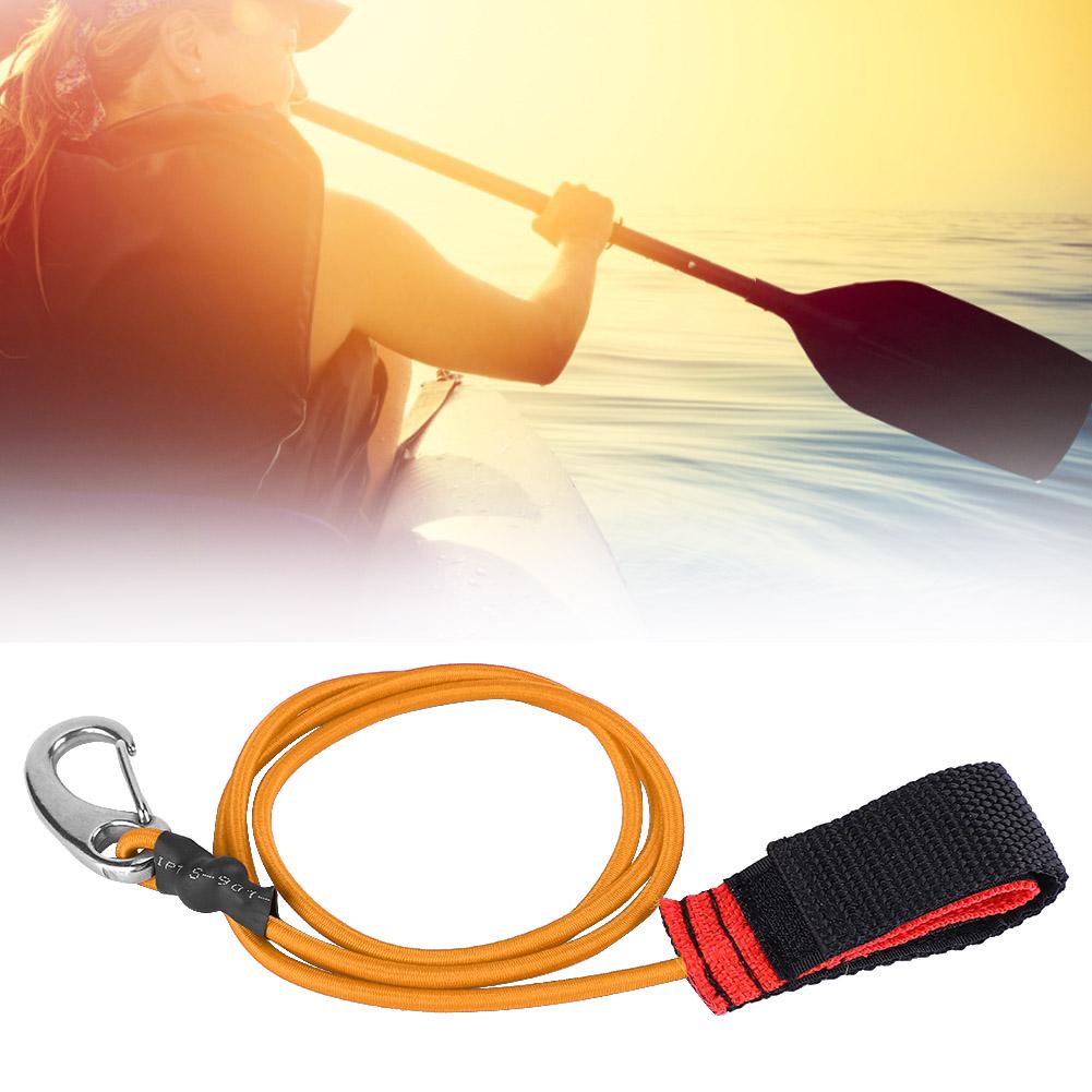 Elastic String Boating Kayak Paddle Safety Rod Leash with Carabiner for Paddling