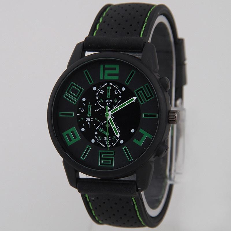 Fashionable Silicone Strap Mechanical Watch For Men Quartz Movement Decorative Design 40.5mm Dial