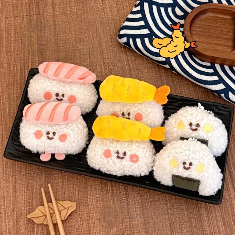 Cute Plush Delicious Food Keychain Sushi Hanging Ornaments Backpack Pendant Decoration Accessories Creative Doll Keyring Gift